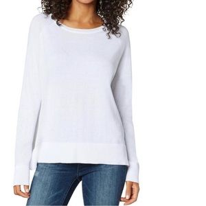 Liverpool Off White Raglan Sweater With Side Slits Size Medium